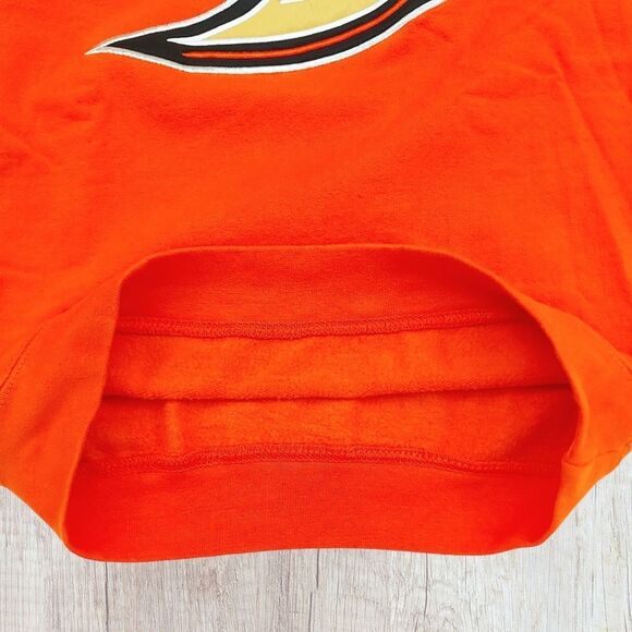 Reebok Anaheim Ducks Kids Sweatshirt Size Medium 10-12 Orange - Picture 4 of 7